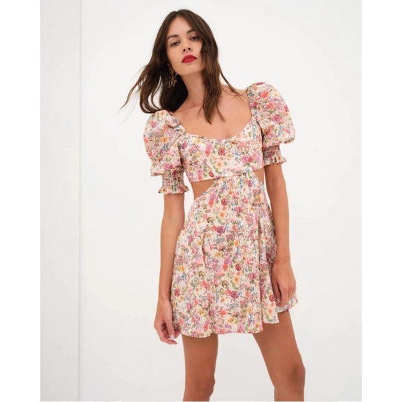 NWT For Love and Lemons Arya Mini Floral Woodland Fairycore Dress Size Medium - Picture 2 of 11